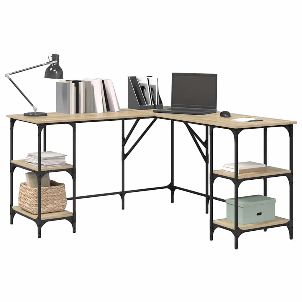 Desk Sonoma Oak 139x139x75 cm Engineered Wood