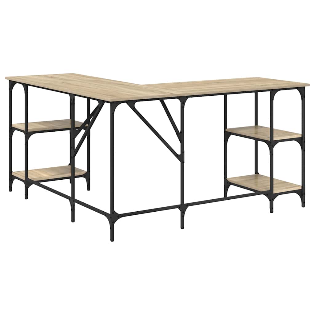 Desk Sonoma Oak 139x139x75 cm Engineered Wood
