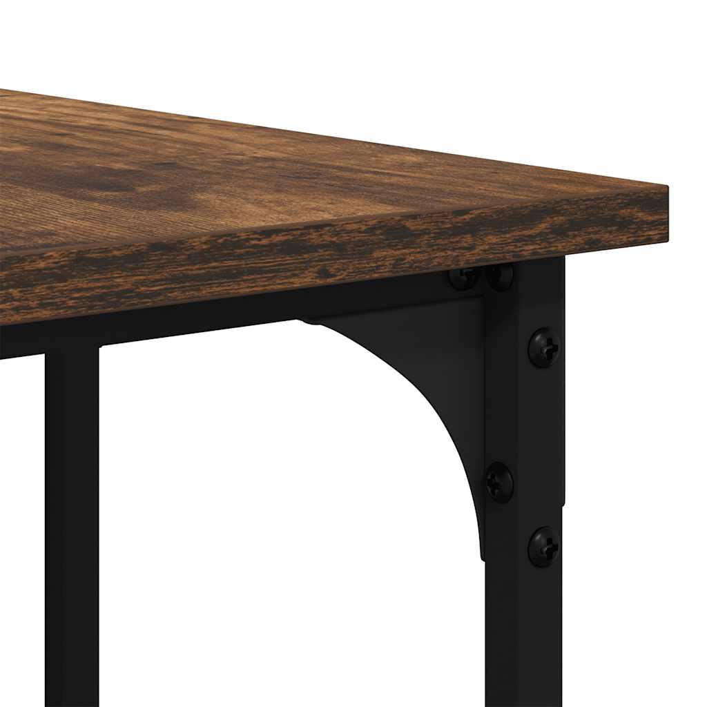 Desk Smoked Oak 139x139x75 cm Engineered Wood
