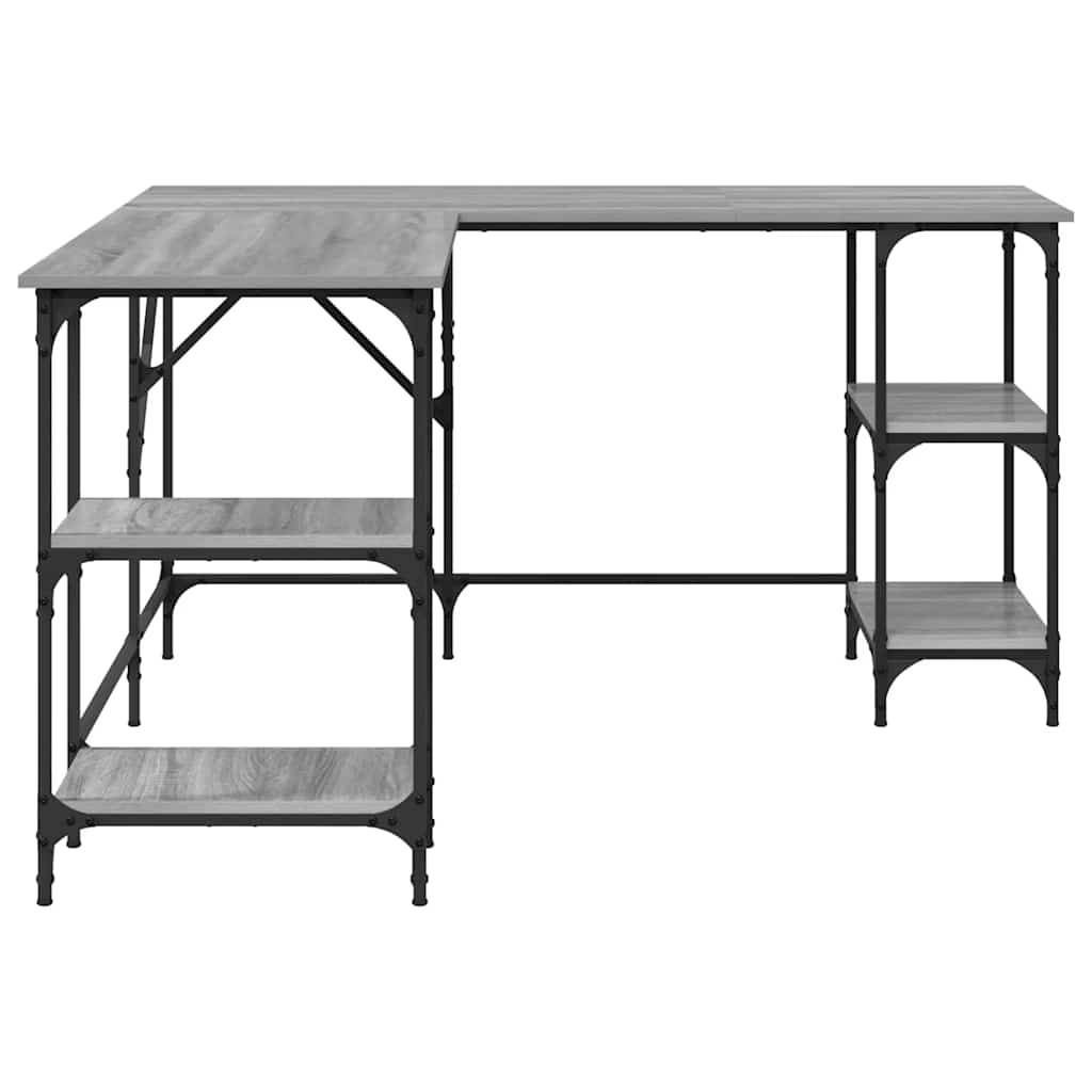 Desk Grey Sonoma 139x139x75 cm Engineered Wood