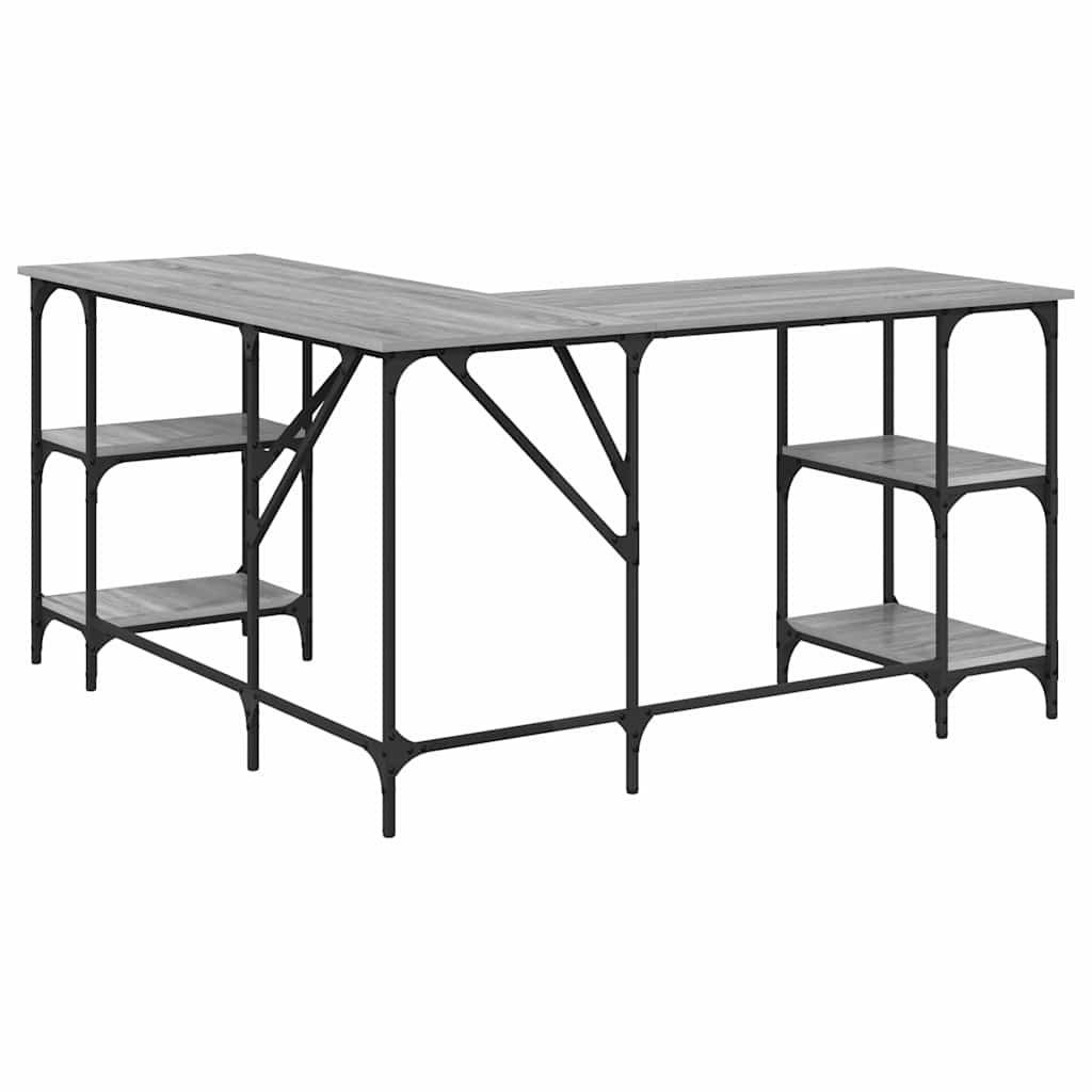 Desk Grey Sonoma 139x139x75 cm Engineered Wood