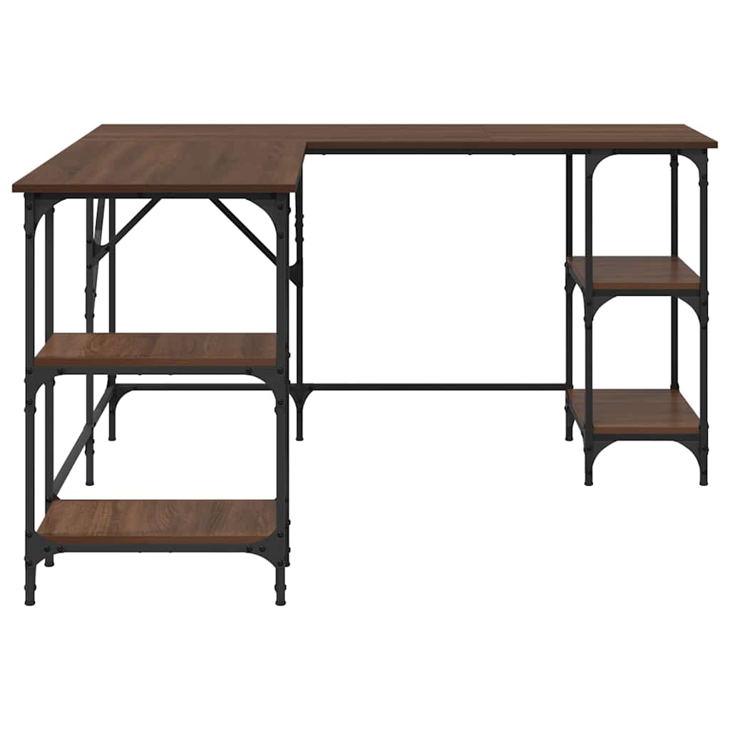 Desk Brown Oak 139x139x75 cm Engineered Wood
