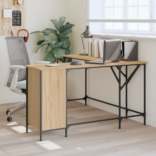vidaXL Desk Sonoma Oak 141x141x75 cm Engineered Wood