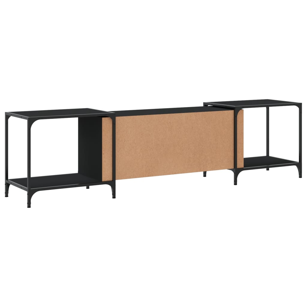 vidaXL TV Cabinet Black 203x37x50 cm Engineered Wood