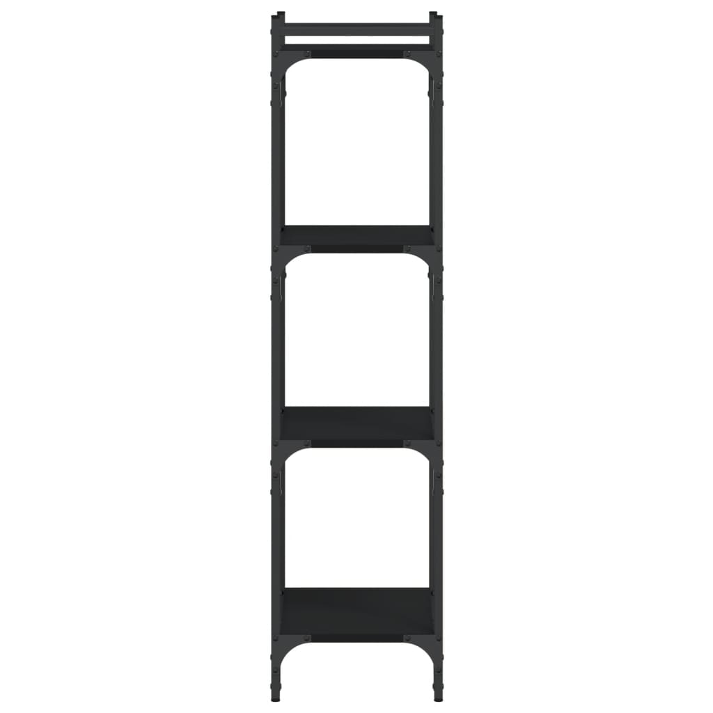 Bookcase 4-Tier Black 40x30x120 cm Engineered Wood