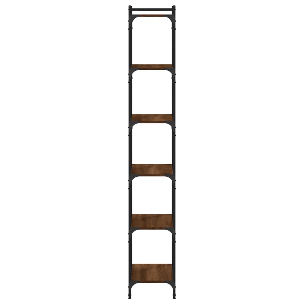 Bookcase 6-Tier Brown Oak 60x30x188 cm Engineered Wood