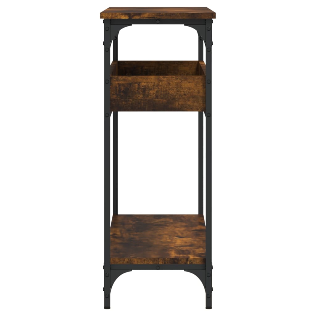 Console Table with Shelf Smoked Oak 100x29x75cm Engineered Wood