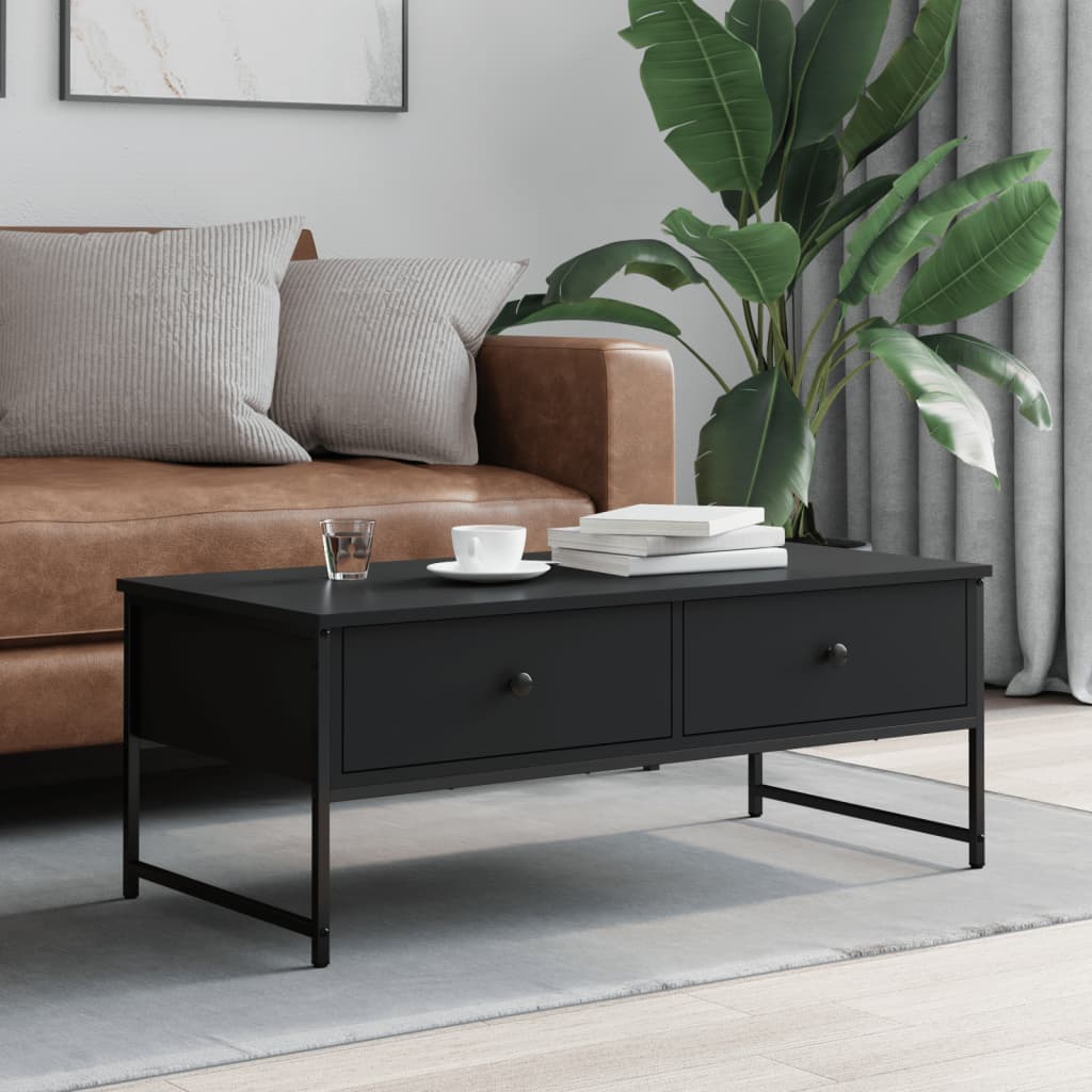 Coffee Table Black 101x49x39,5 cm Engineered Wood