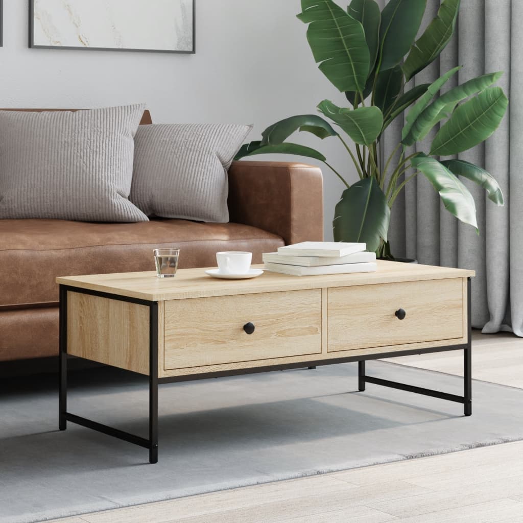 Coffee Table Sonoma Oak 101x49x39,5 cm Engineered Wood
