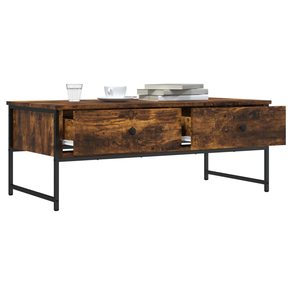 Coffee Table Smoked Oak 101x49x39,5 cm Engineered Wood