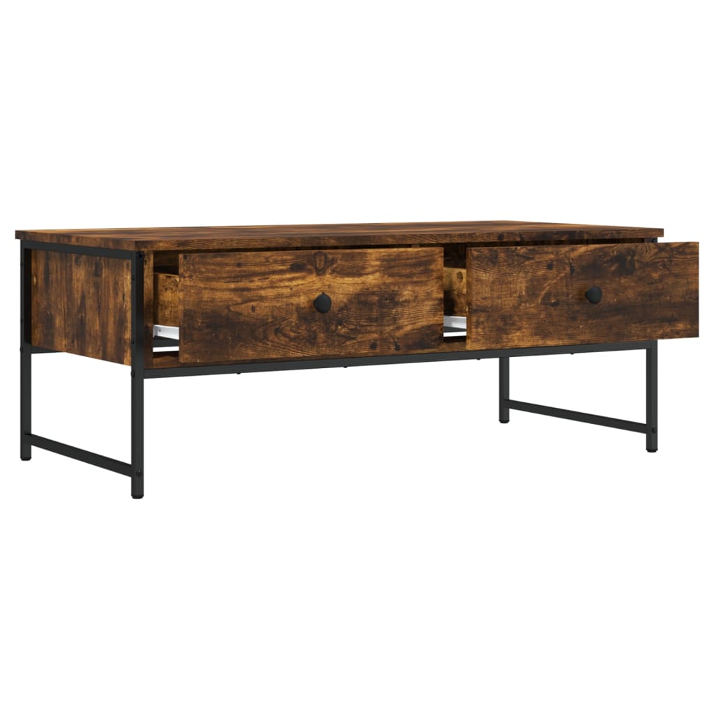 Coffee Table Smoked Oak 101x49x39,5 cm Engineered Wood