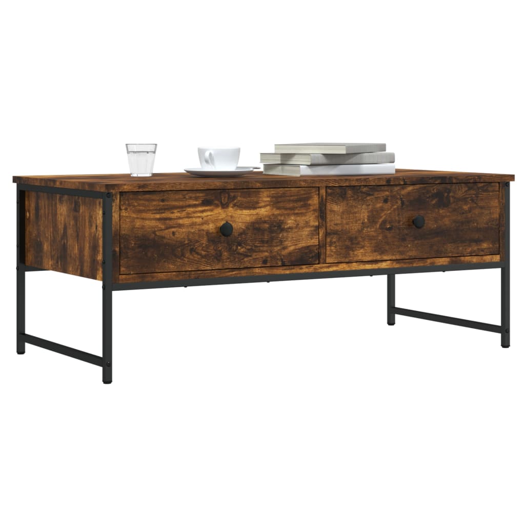 Coffee Table Smoked Oak 101x49x39,5 cm Engineered Wood