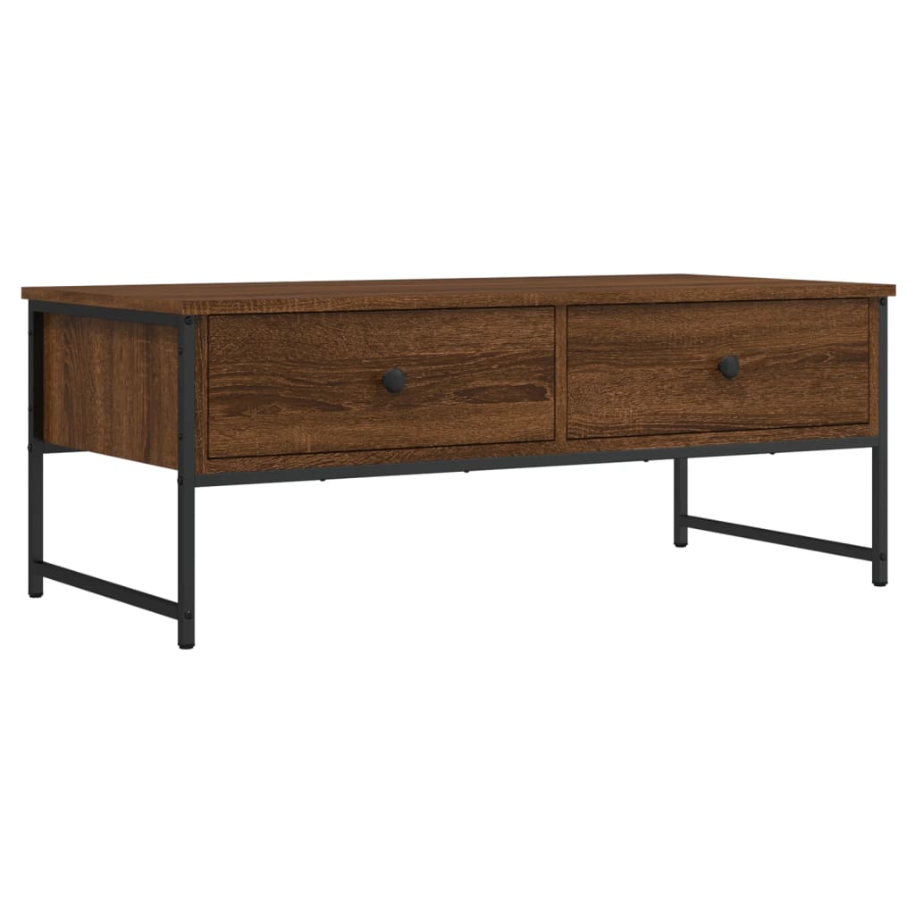 Coffee Table Brown Oak 101x49x39,5 cm Engineered Wood