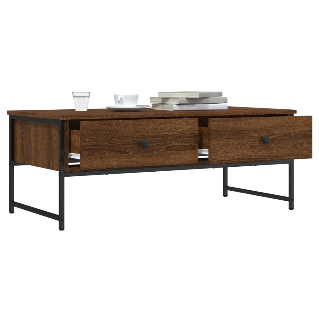 Coffee Table Brown Oak 101x49x39,5 cm Engineered Wood