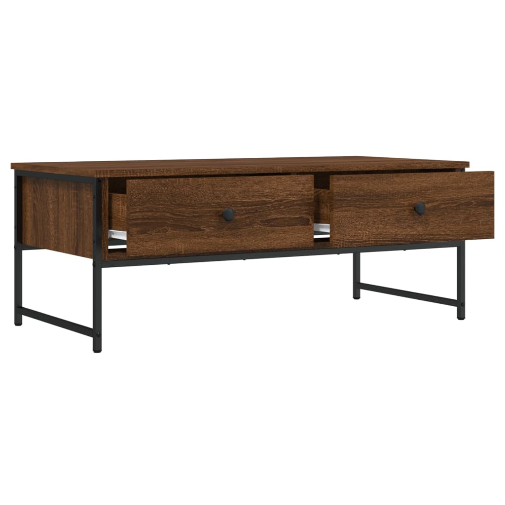 Coffee Table Brown Oak 101x49x39,5 cm Engineered Wood