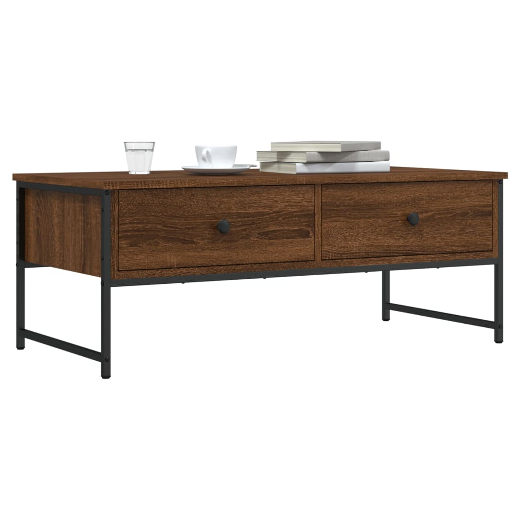 Coffee Table Brown Oak 101x49x39,5 cm Engineered Wood