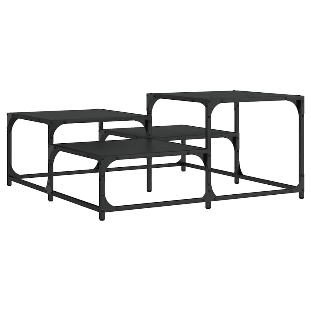 Coffee Table Black 87,5x87,5x40 cm Engineered Wood