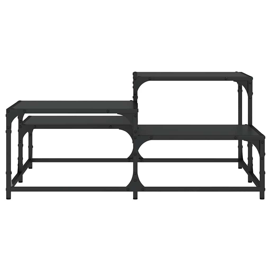 Coffee Table Black 87,5x87,5x40 cm Engineered Wood