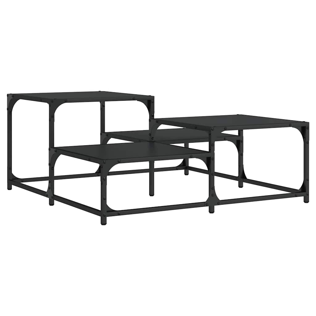 Coffee Table Black 87,5x87,5x40 cm Engineered Wood