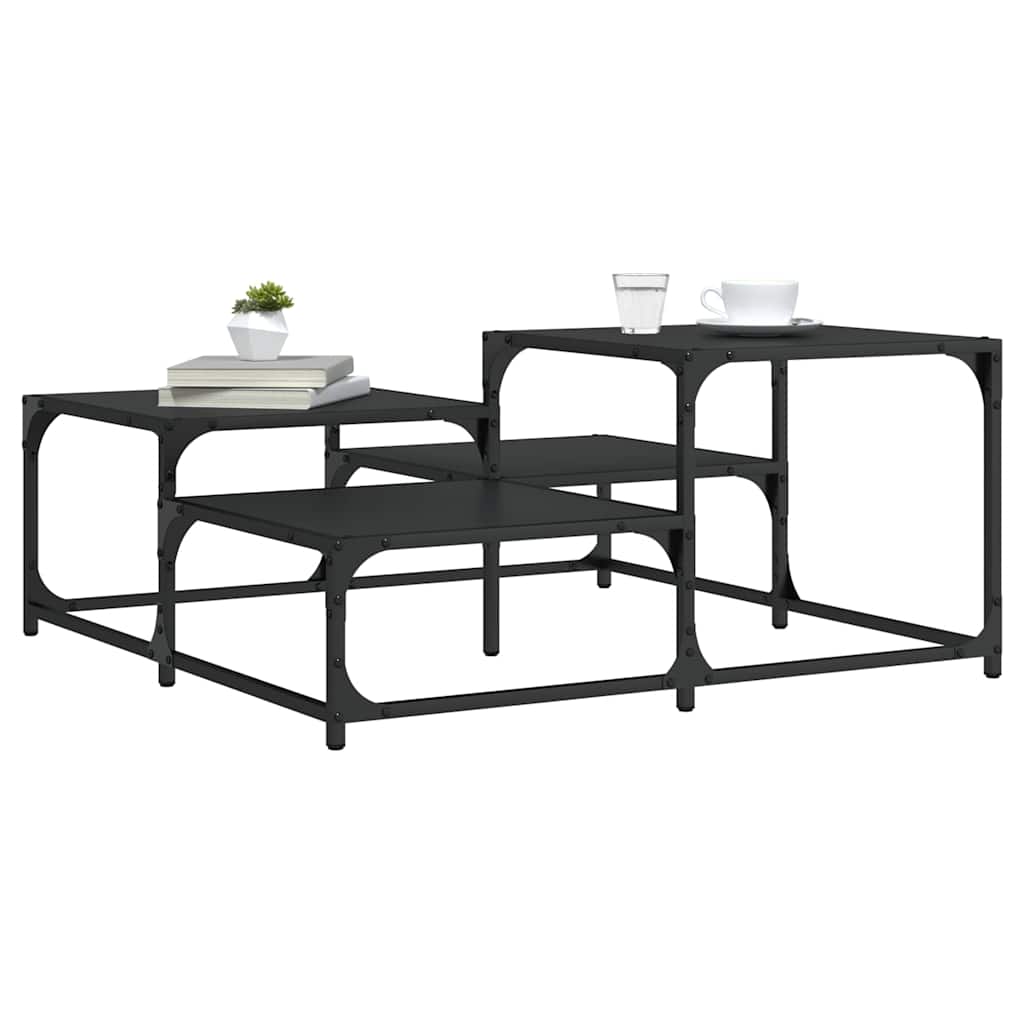 Coffee Table Black 87,5x87,5x40 cm Engineered Wood