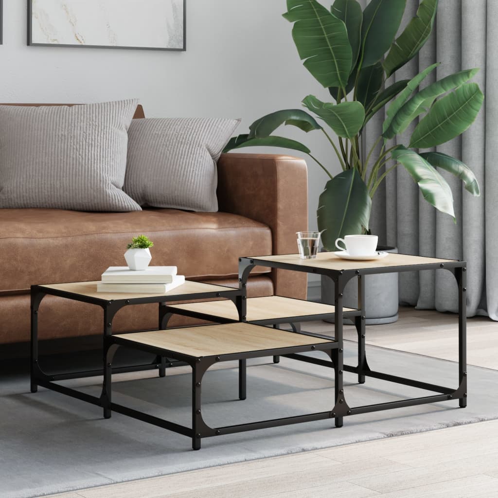 Coffee Table Sonoma Oak 87,5x87,5x40 cm Engineered Wood
