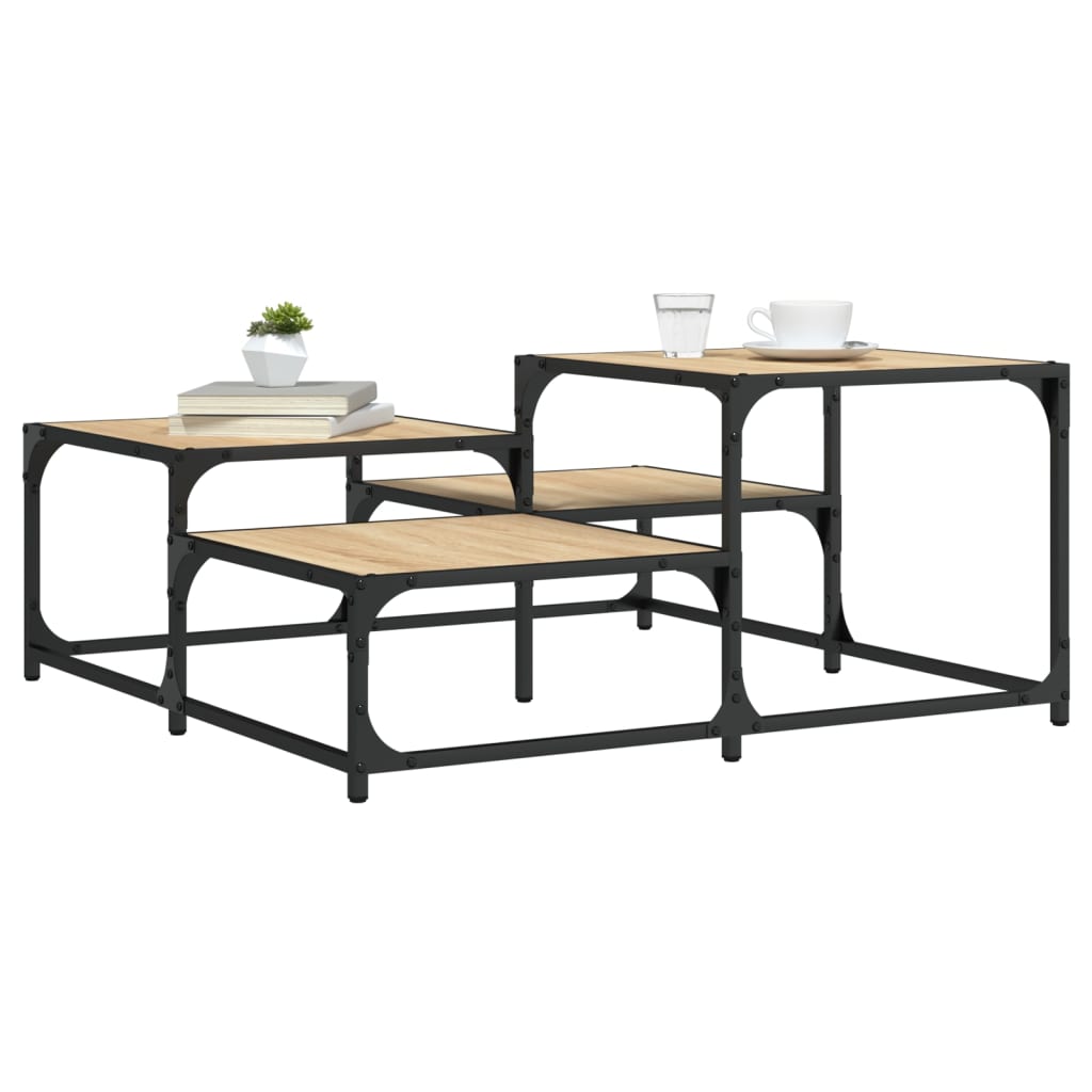 Coffee Table Sonoma Oak 87,5x87,5x40 cm Engineered Wood