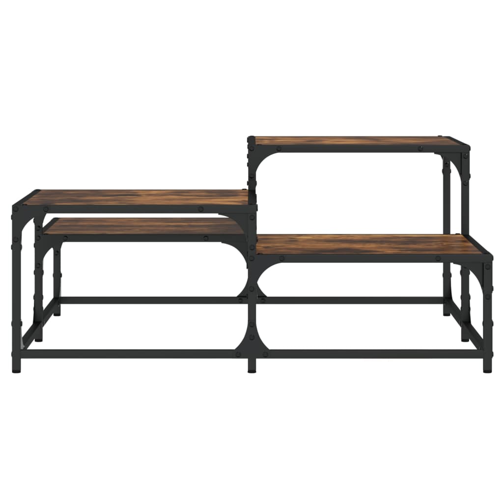 Coffee Table Smoked Oak 87,5x87,5x40 cm Engineered Wood