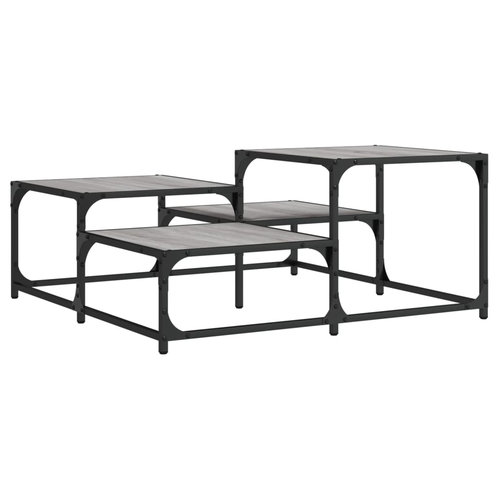 Coffee Table Grey Sonoma 87,5x87,5x40 cm Engineered Wood