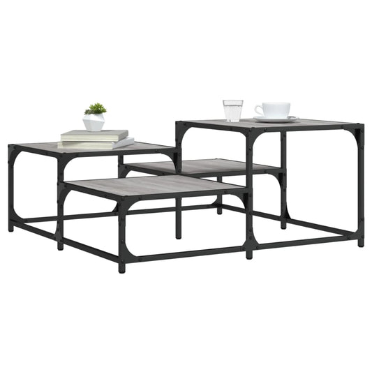 Coffee Table Grey Sonoma 87.5x87.5x40 cm Engineered Wood