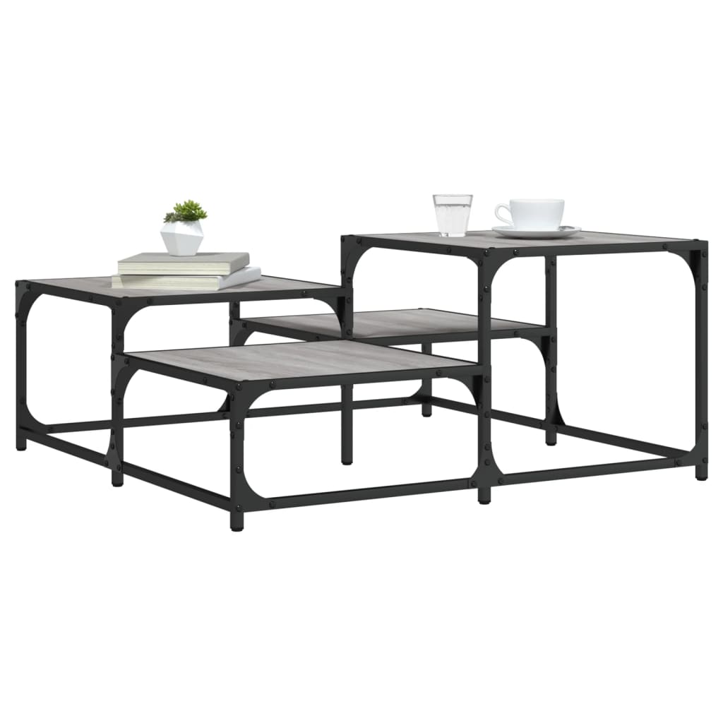 Coffee Table Grey Sonoma 87,5x87,5x40 cm Engineered Wood