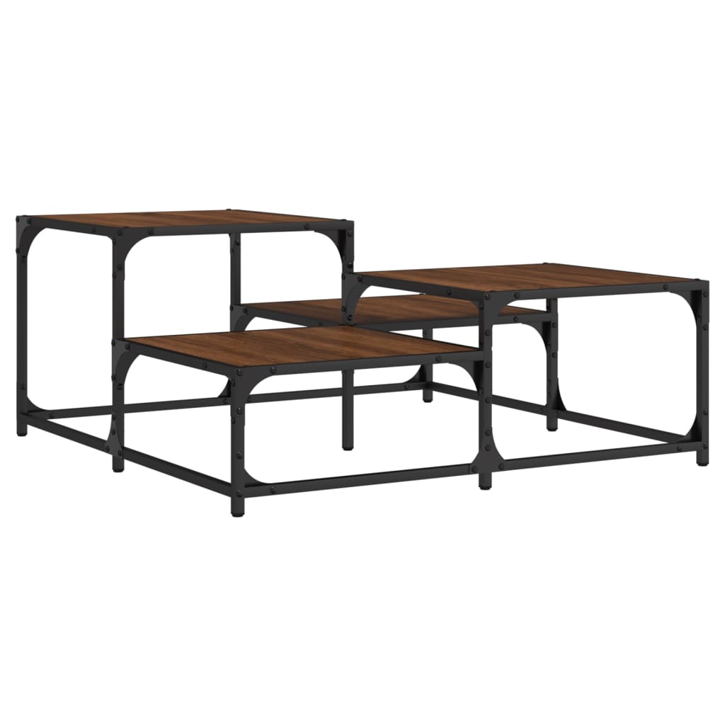 Coffee Table Brown Oak 87,5x87,5x40 cm Engineered Wood
