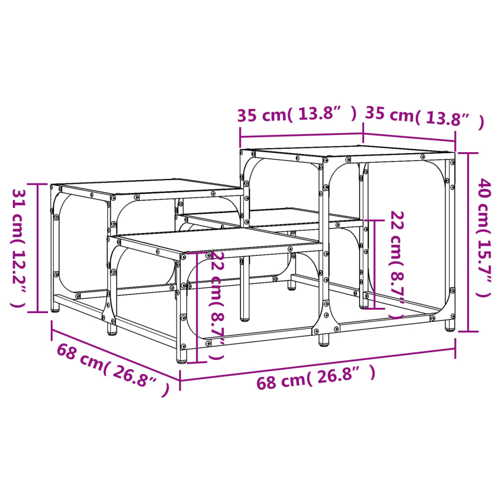 Coffee Table Brown Oak 68x68x40 cm Engineered Wood