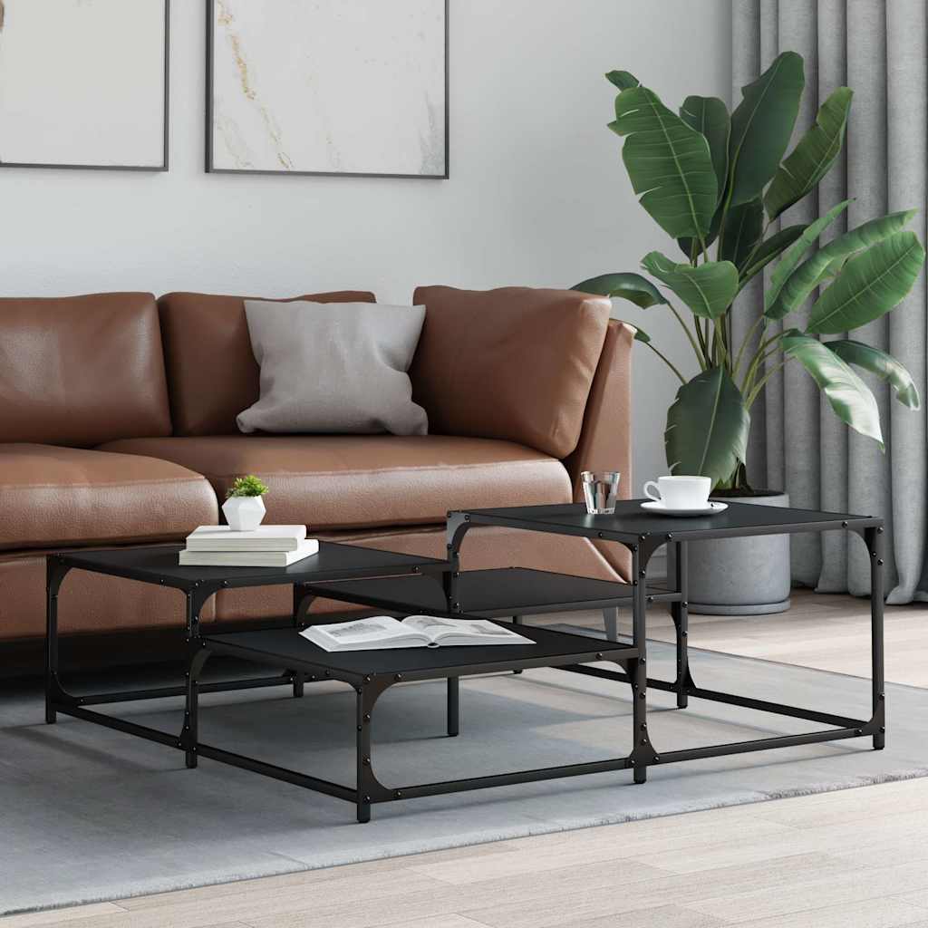 Coffee Table Black 107x107x40 cm Engineered Wood