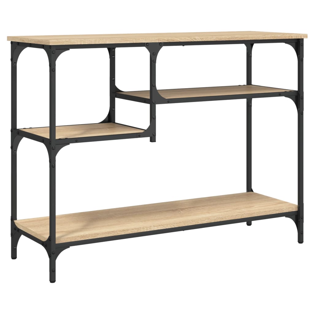 vidaXL Console Table with Shelves Sonoma Oak 100x35x75 cm