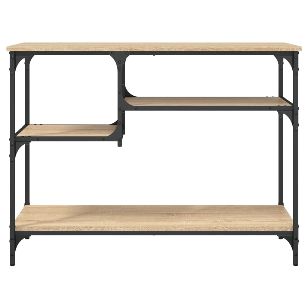 vidaXL Console Table with Shelves Sonoma Oak 100x35x75 cm