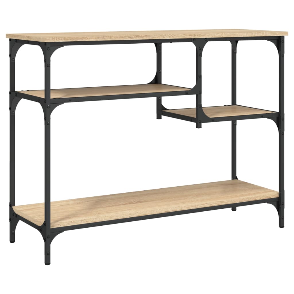 vidaXL Console Table with Shelves Sonoma Oak 100x35x75 cm