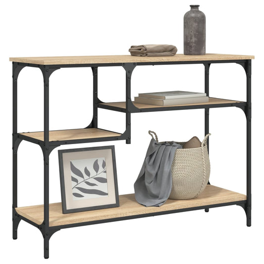 vidaXL Console Table with Shelves Sonoma Oak 100x35x75 cm