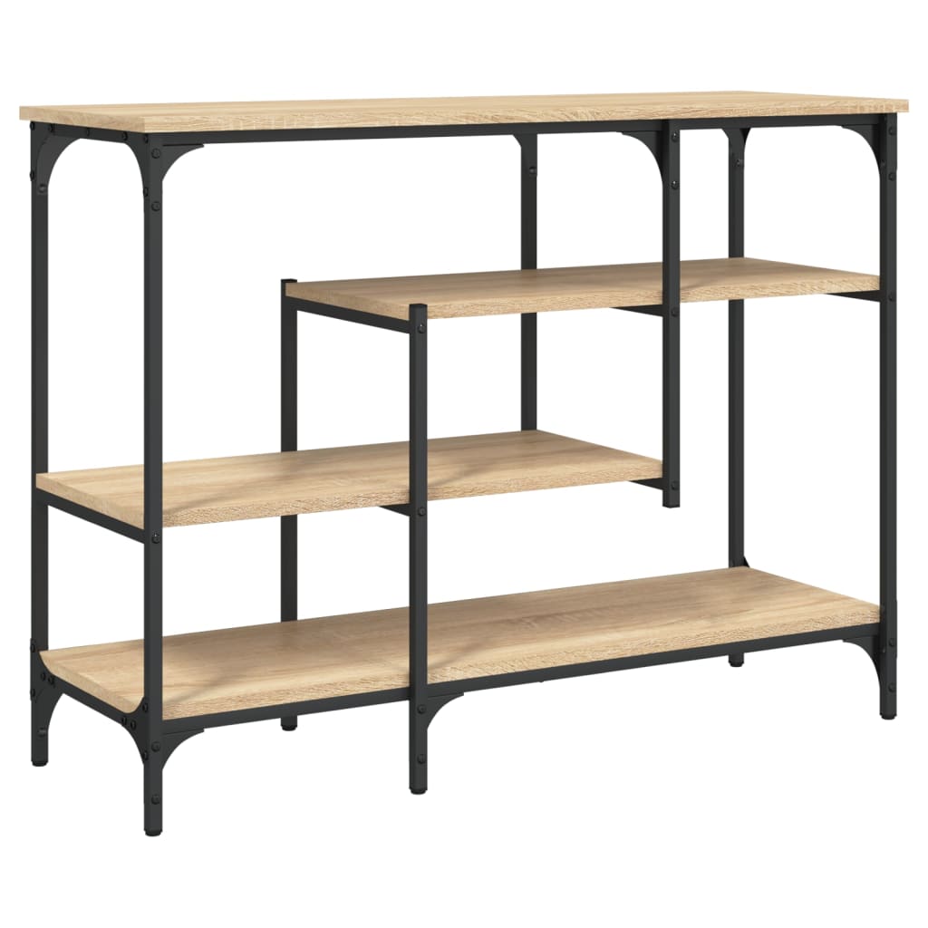 vidaXL Console Table with Shelves Sonoma Oak 100x35x75 cm