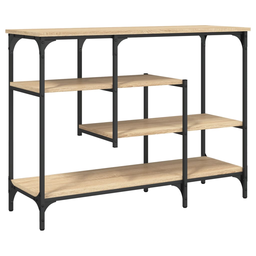 vidaXL Console Table with Shelves Sonoma Oak 100x35x75 cm