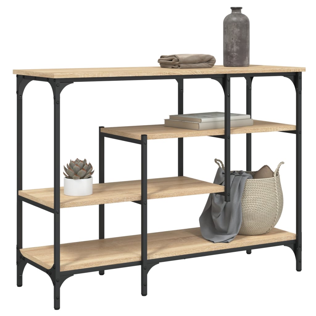 vidaXL Console Table with Shelves Sonoma Oak 100x35x75 cm