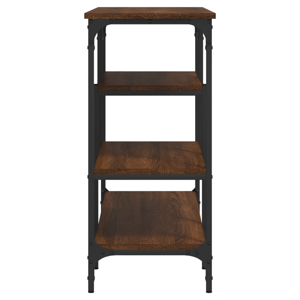 Console Table with Shelves Brown Oak 100x35x75 cm