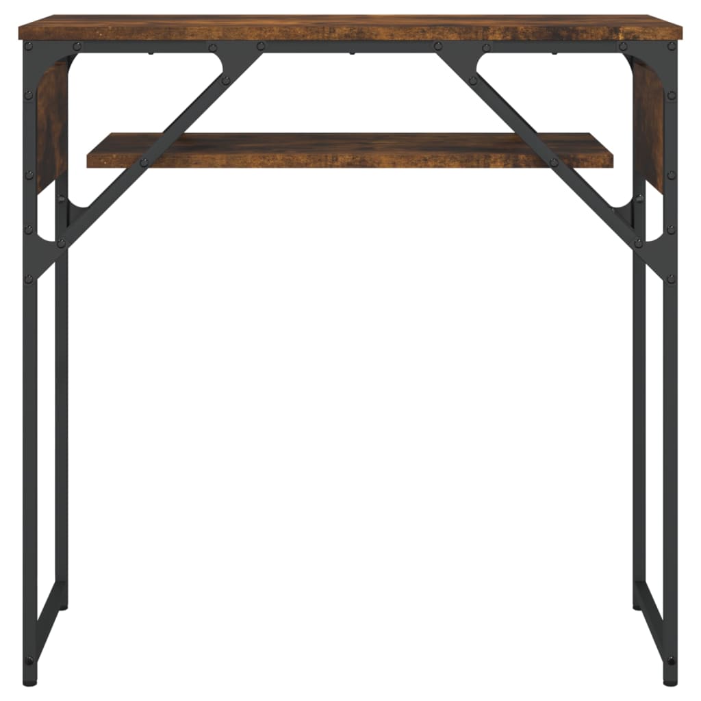 Console Table with Shelf Smoked Oak 75x30x75cm Engineered Wood