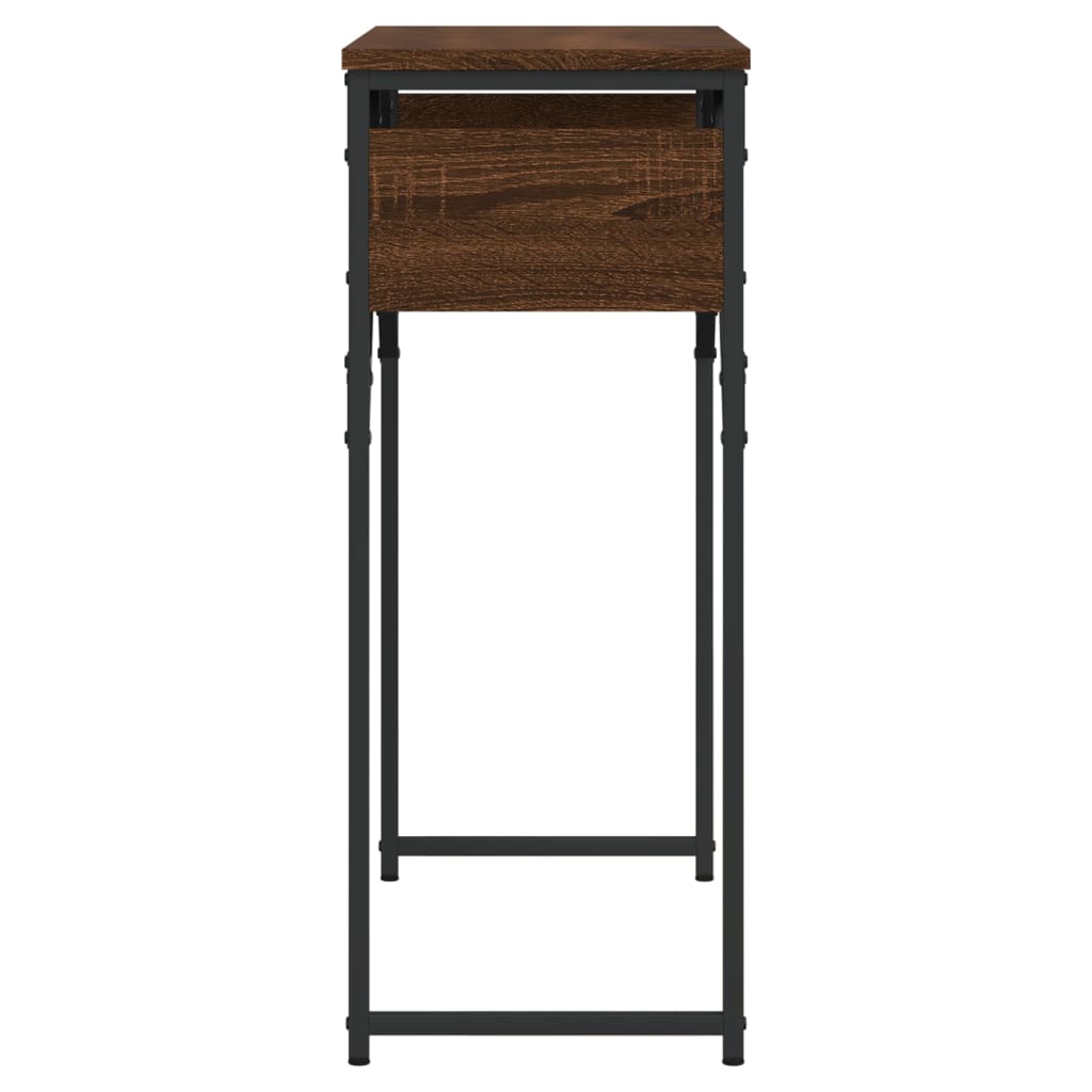 Console Table with Shelf Brown Oak 75x30x75cm Engineered Wood