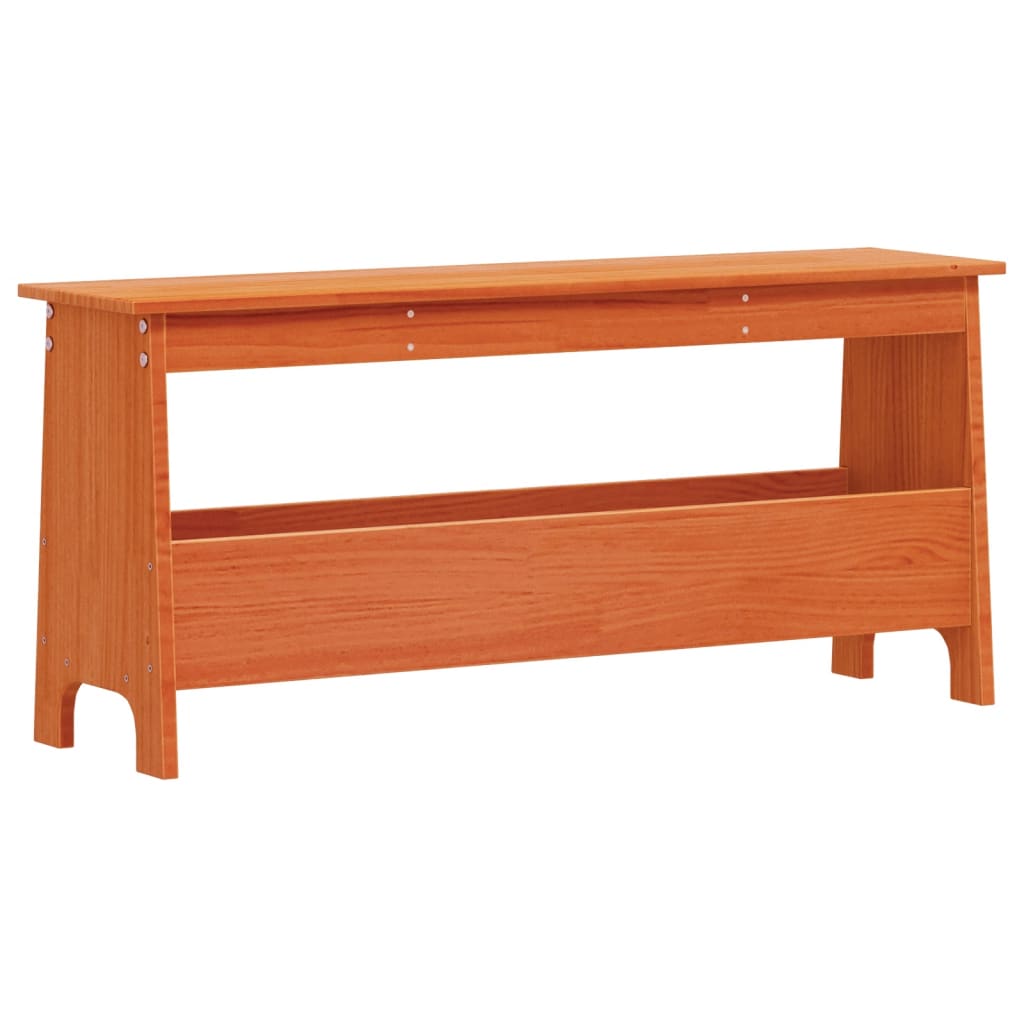 vidaXL Hall Bench Wax Brown 100x28x45 cm Solid Wood Pine
