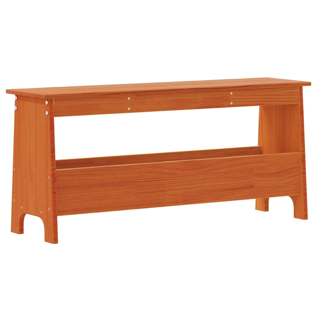vidaXL Hall Bench Wax Brown 100x28x45 cm Solid Wood Pine