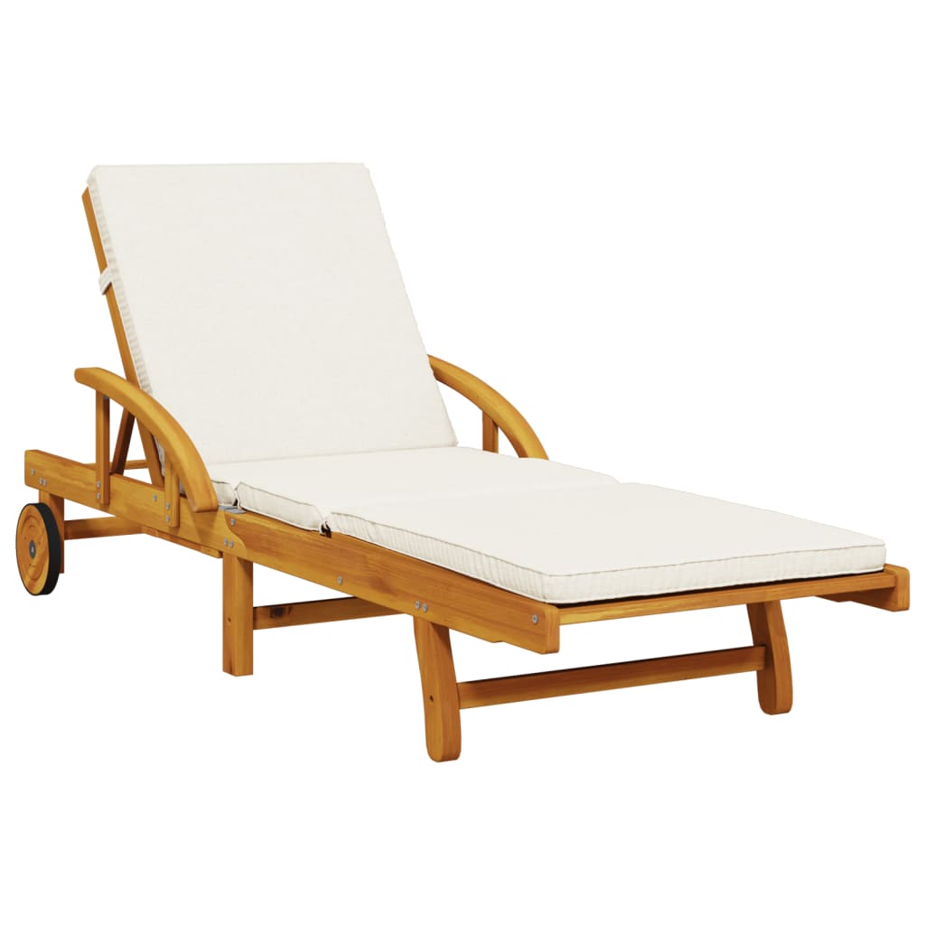 vidaXL Sun Loungers 2 pcs with Cushions 200x68x83 cm Solid Wood Acacia