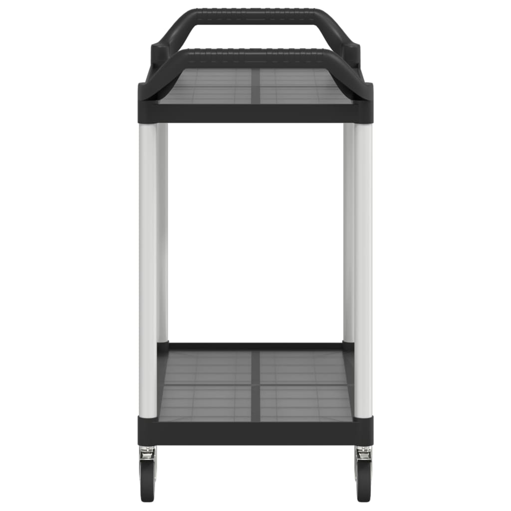 vidaXL 2-Tier Trolley Black 99x50x97 cm Aluminium