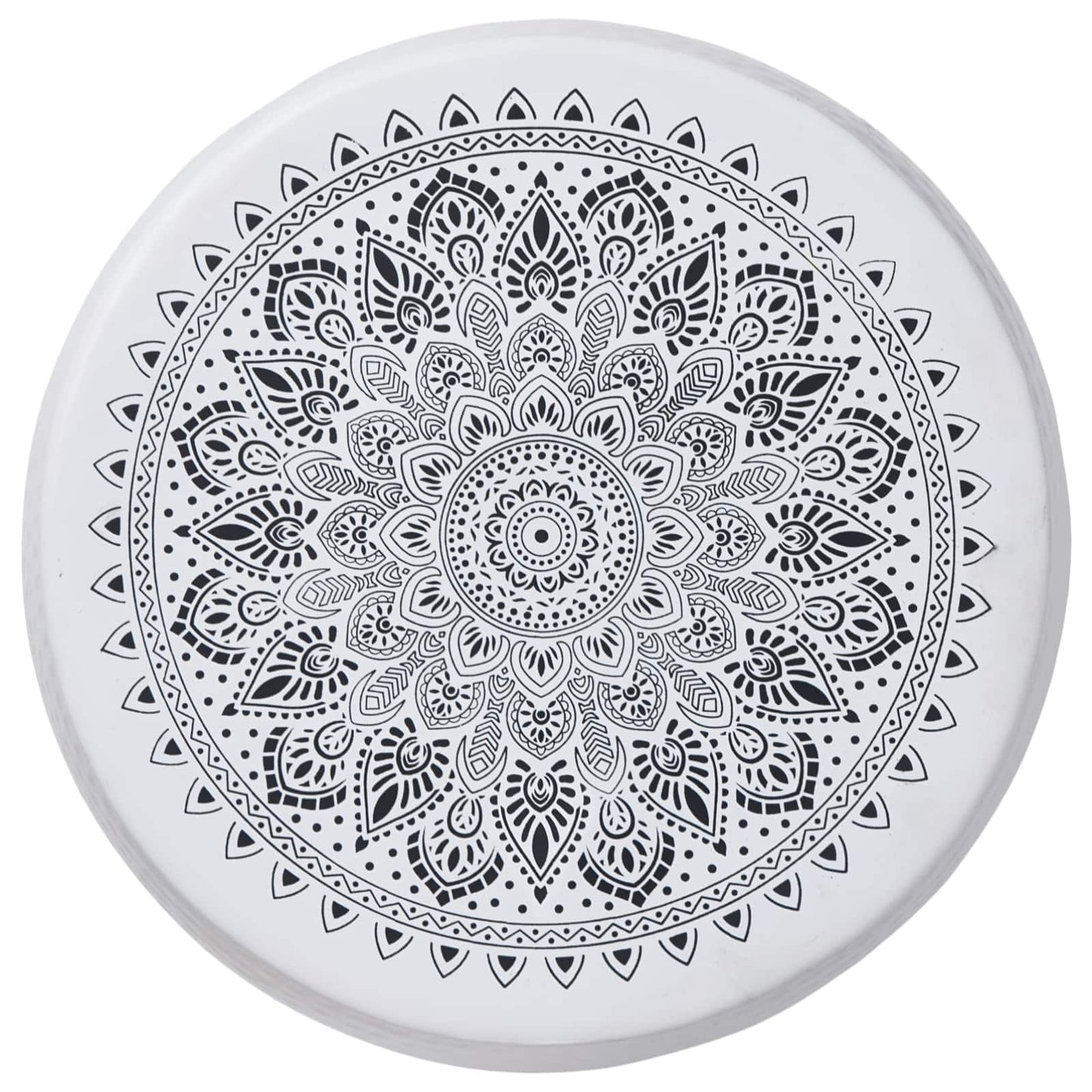 Round Coffee Table Hammered White Ø 55 x 55 cm Aluminium