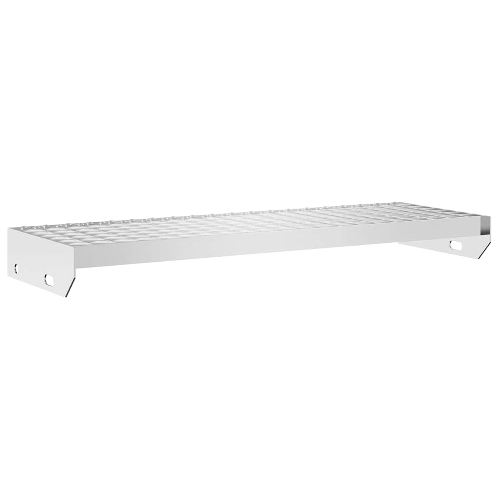 Grate Step | Silver | Galvanised steel | 70 cm x 24 cm | Non-slip