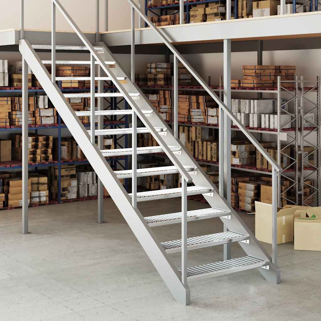 Grate Step | Silver | Galvanised Steel | Large | Non-slip | Grate Step